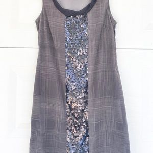 🔥 Simply Vera Brown Plaid Sequin Tank Dress